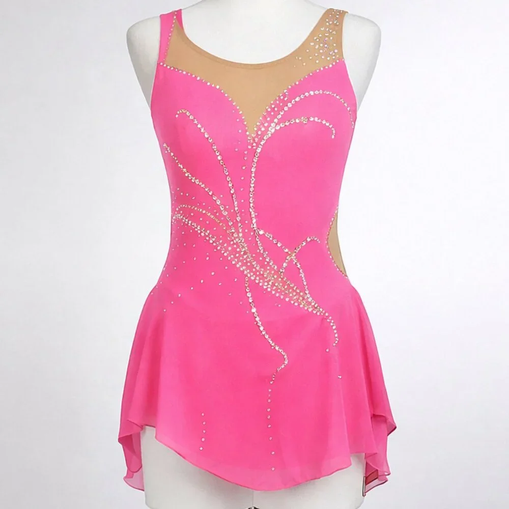 Sharene Designs Style 7253 Girls pink figure skating dress size Large size 12